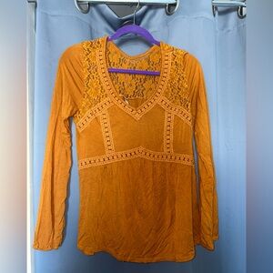 Vanity Golden Lace Accent Blouse